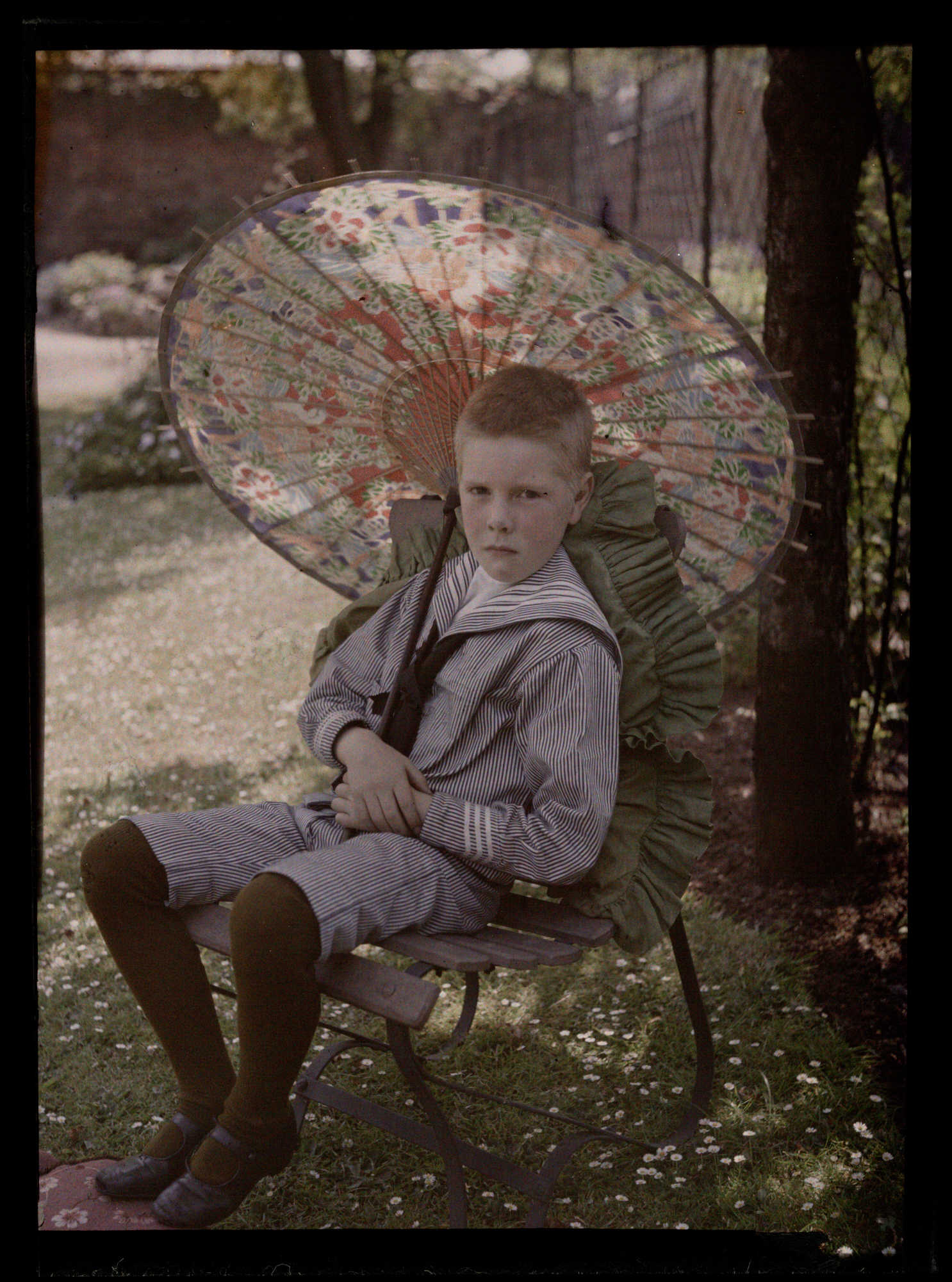 Anon, Boy with a parasol, c.1910 Autochrome