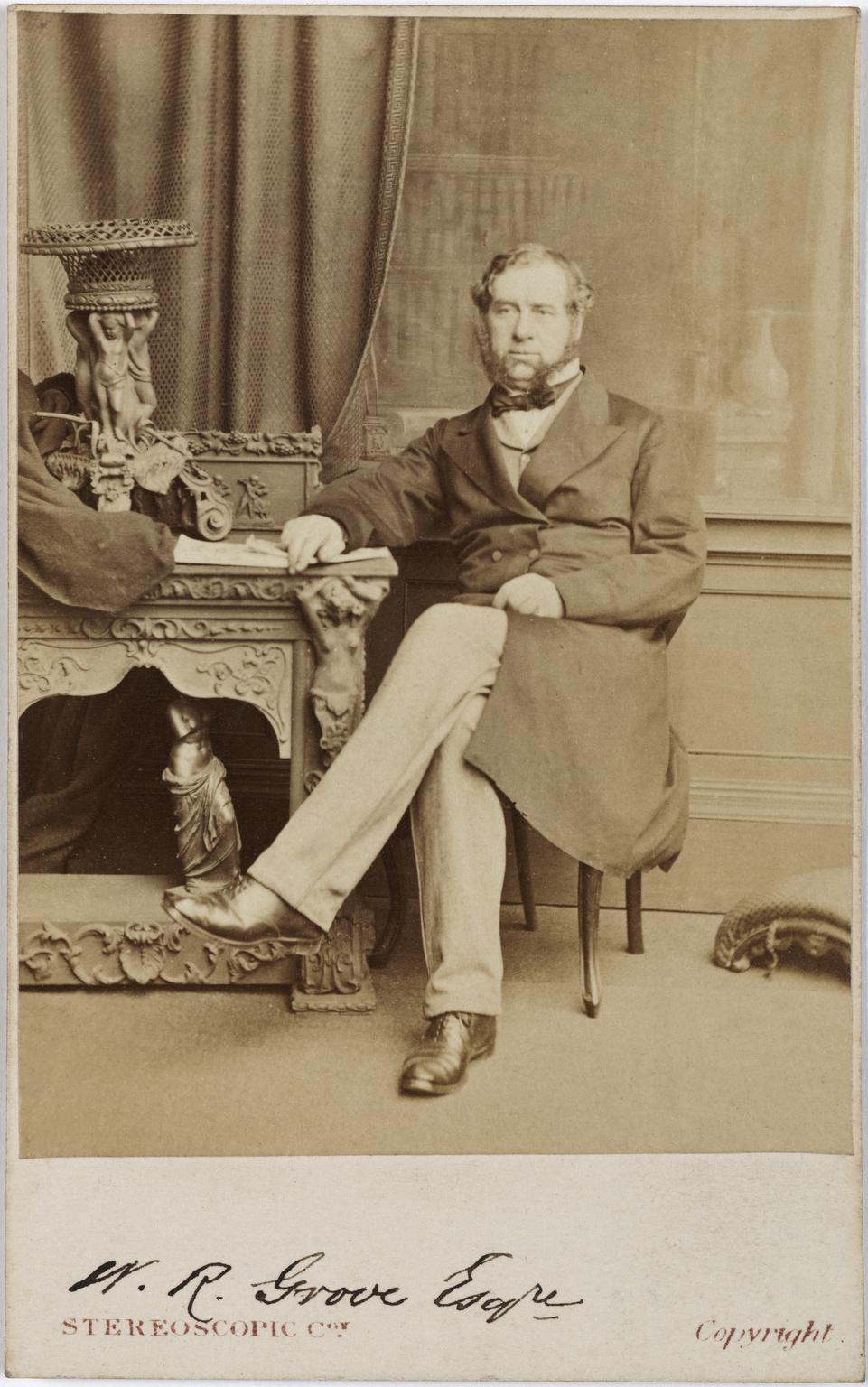 Carte de visite photograph: Sir William Robert Grove. (1811–1896), scientist, judge © Science Museum Group Collection
