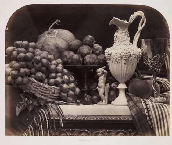 Still Life with Parian Vase, Grapes and Silver Cup by Roger Fenton