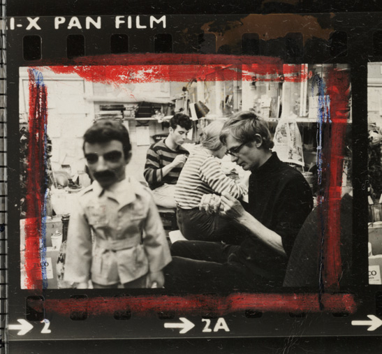 A frame from a contact sheet showing television puppet series Thunderbirds in production, National Media Museum Collection