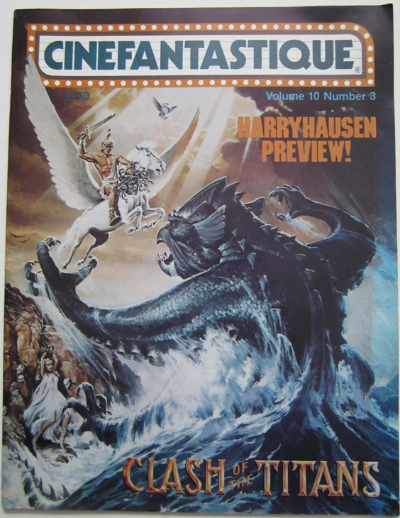 An issue of Cinefantastique magazine vol.10 #3 with a Clash of the Titans cover © The Ray and Diana Harryhausen Foundation