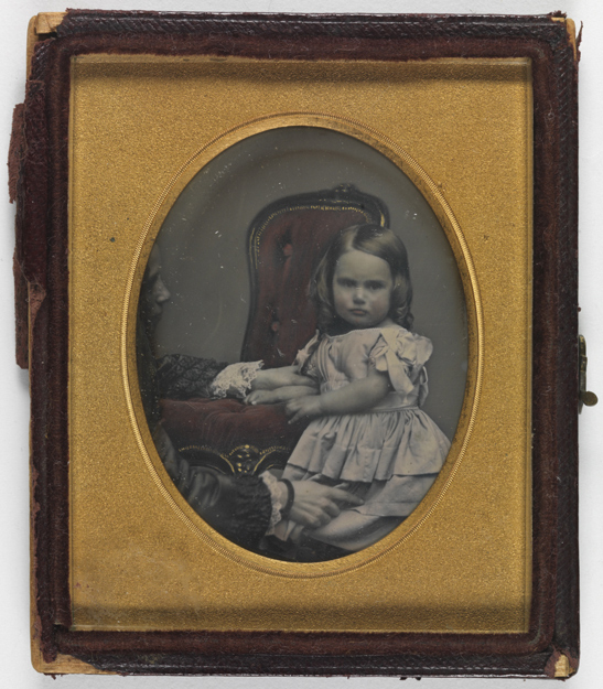 Portrait of a young girl being held still by a woman, c. 1850, Kodak Collection, National Media Musuem