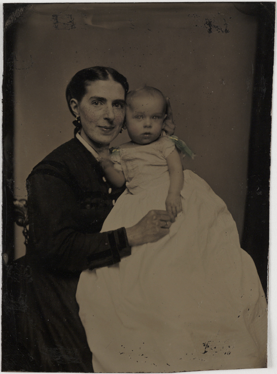 Ferrotype portrait of a mother and baby, c.1875, National Media Museum Collection