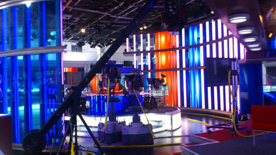 Inside the Sky News studios, image courtesy of Charlotte Connelly