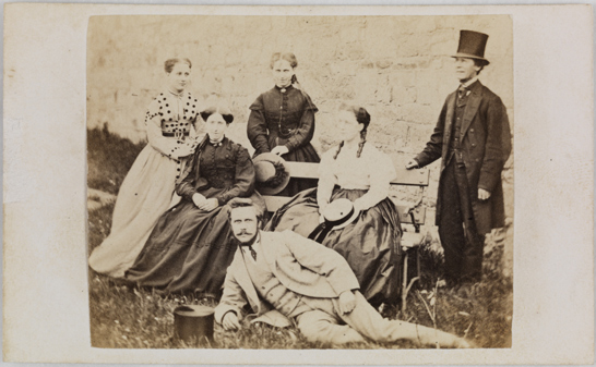 Group of six people outdoors, R. H. Kinnear, National Media Museum Collection