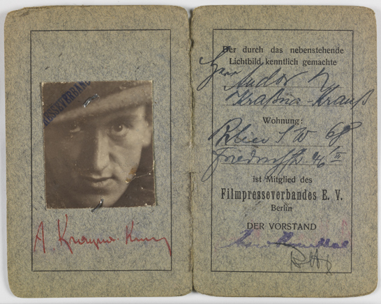 Andor Kraszna-Krausz's press card from Berlin, Germany, c.1925, National Media Museum Collection / SSPL