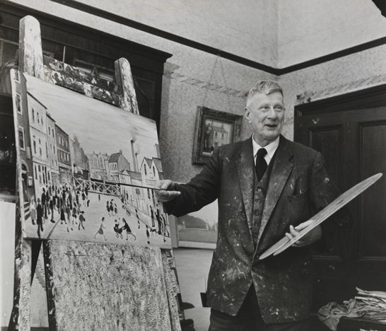 L. S. Lowry in his studio at home, 27 February 1961, Roy Spencer, Daily Herald Archive, National Media Museum Collection / SSPL