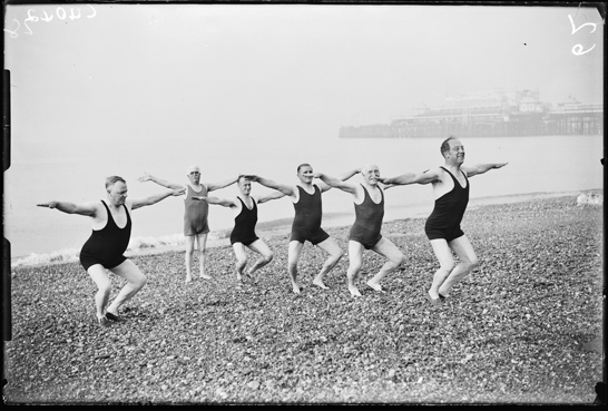 Men exercising on a beach, 1933, James Jarché, Daily Herald Archive, National Media Museum Collection / SSPL