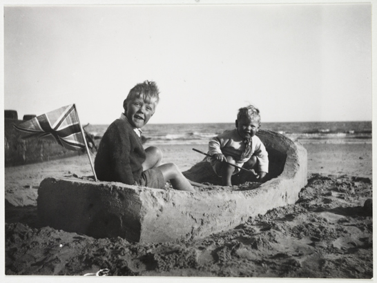 Two children in a sand boat, c.1930, National Media Museum Collection / SSPL