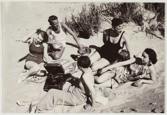 Group on beach listening to gramophone, c.1935, National Media Museum Collection