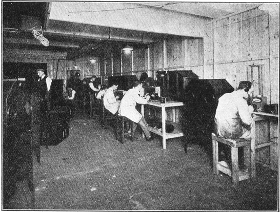 The first commercial Televisors in the making at the Baird factory in Covent Garden, London, 1928. (Television magazine, September 1928)
