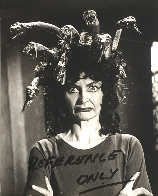 Reference print of Prudence Hyman made-up as the Gorgon, 1964, National Media Museum, Bradford / SSPL, courtesy of the Roy Ashton estate