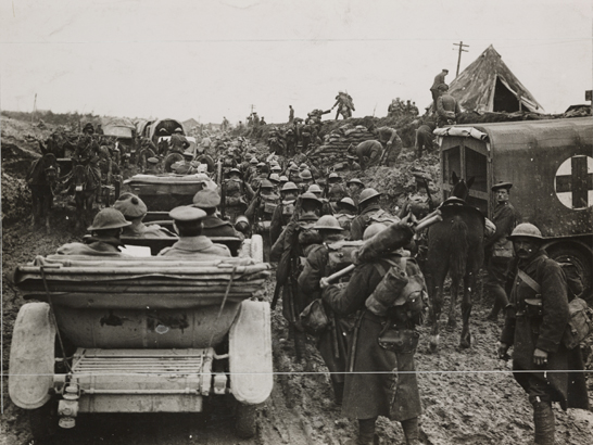 A crowded road at Fricourt, 1917, unknown photographer © Daily Herald / National Media Museum, Bradford / SSPL
