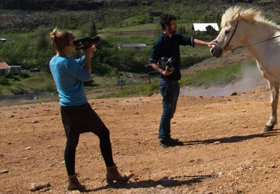 Eldhestar provided two white horses for our film and photography shoot