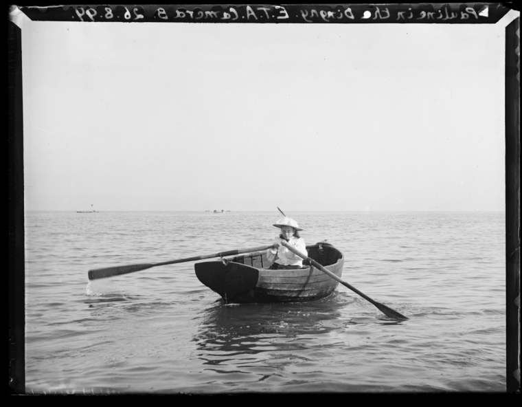 Pauline in the Dinghy