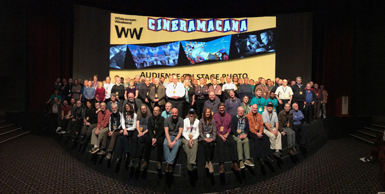 Delegates on stage at Cineramacana after Widescreen Weekend 2016