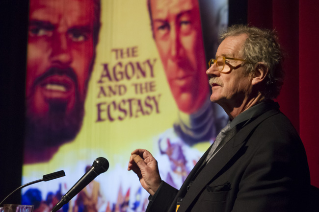 Sir Christopher Frayling introducing the Widescreen Weekend opening night screening of The Agony and The Ecstasy, October 2016.