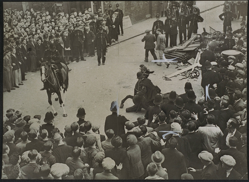Mounted policeman falls with horse during Fascist demonstration, 3 October 1937. Daily Herald Archive / National Science and Media Museum Collection / SSPL