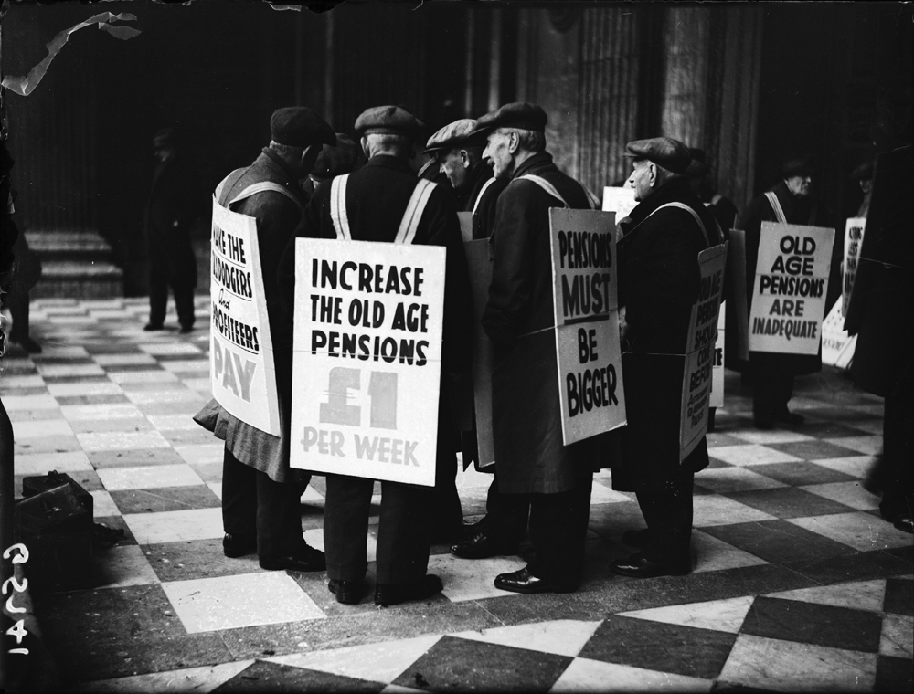 Pensioners protest, 23 November 1938. George W. Roper / Daily Herald Archive / National Science and Media Museum Collection / SSPL