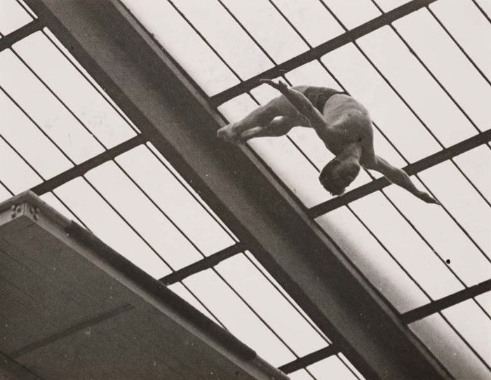 R. M. Stigersand in the Men's High Diving competition, 1948 Olympics, London