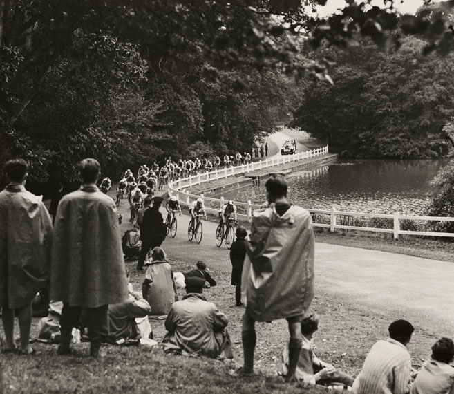 Spectators watching an Olympic Cycle Race, London, 1948