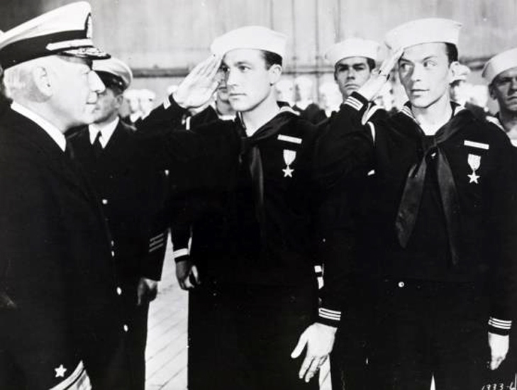 Still of Sinatra and Gene Kelly from 'Anchors Aweigh',