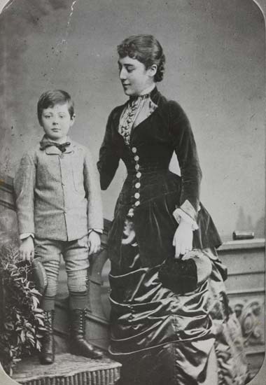 A portrait of Churchill as a boy, with his aunt
