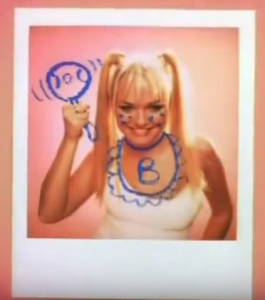 Emma Bunton in a promotional image for the Polaroid SpiceCam