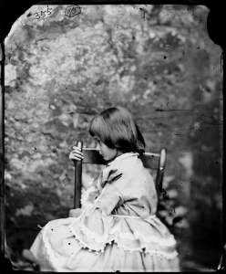Alice Liddell in profile, facing right