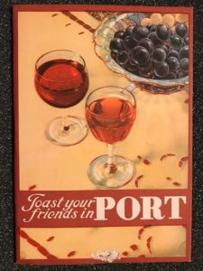 Image of a leaflet entitled 'Toast Your Friends with Port' with a picture of 2 glasses of port