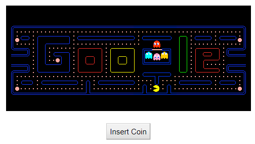 celebrating Pac-Man 30th anniversary by playing it on Google's doodle 