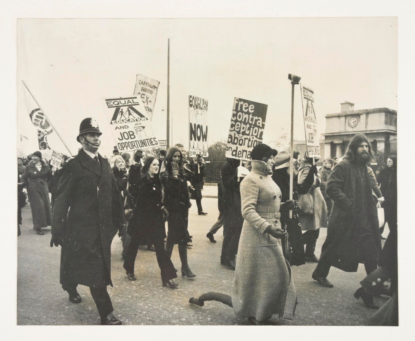 Photograph of demonstrators at women’s liberation movement march in London, 6th March 1971