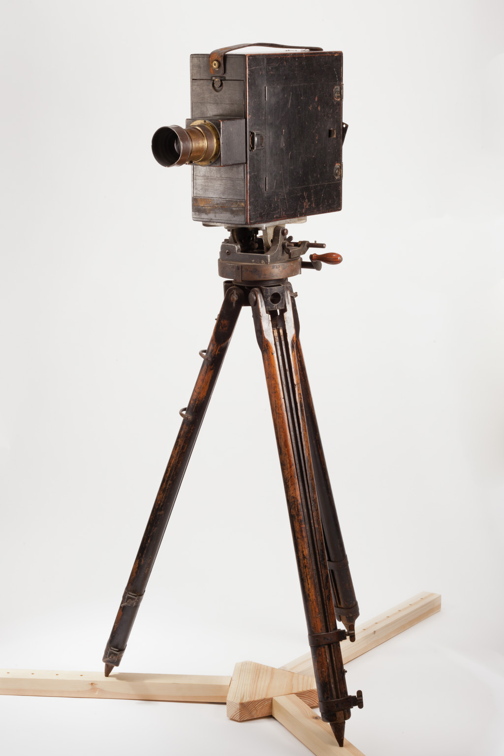 35mm hand cranked motion picture camera owned and used by natural history photographer and cinematographer Cherry Kearton, manufactured by Urban Trading Co., early 20th century