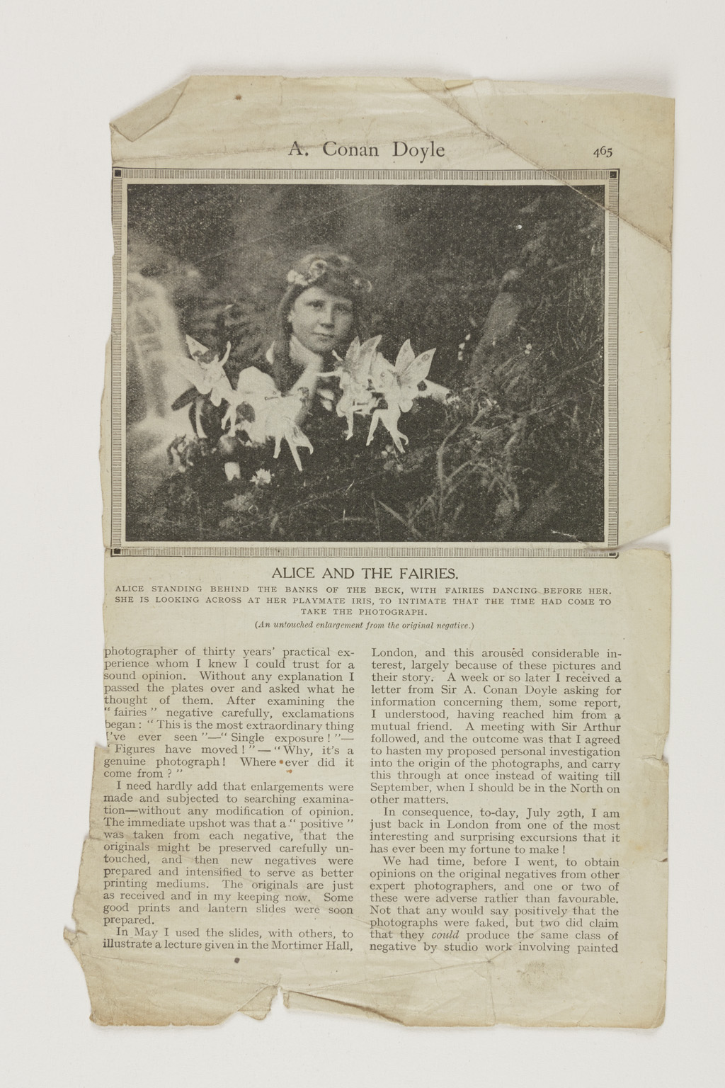 Cottingley Fairies photograph featured in The Strand magazine