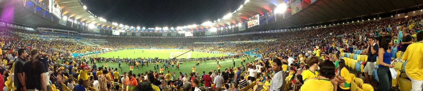 Panoramic photo from the stands during France v Ecuador in Rio