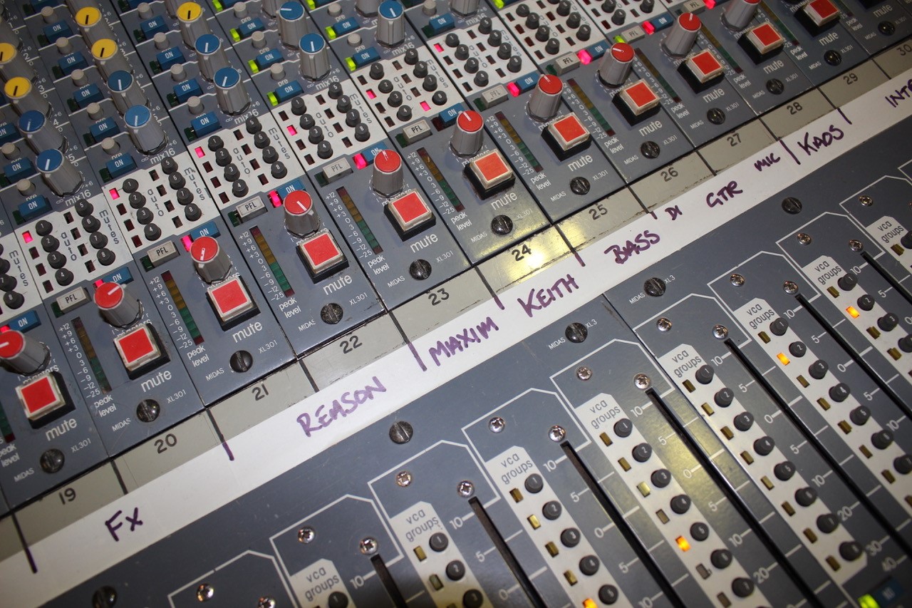 Close up of XL3 channels labelled for The Prodigy