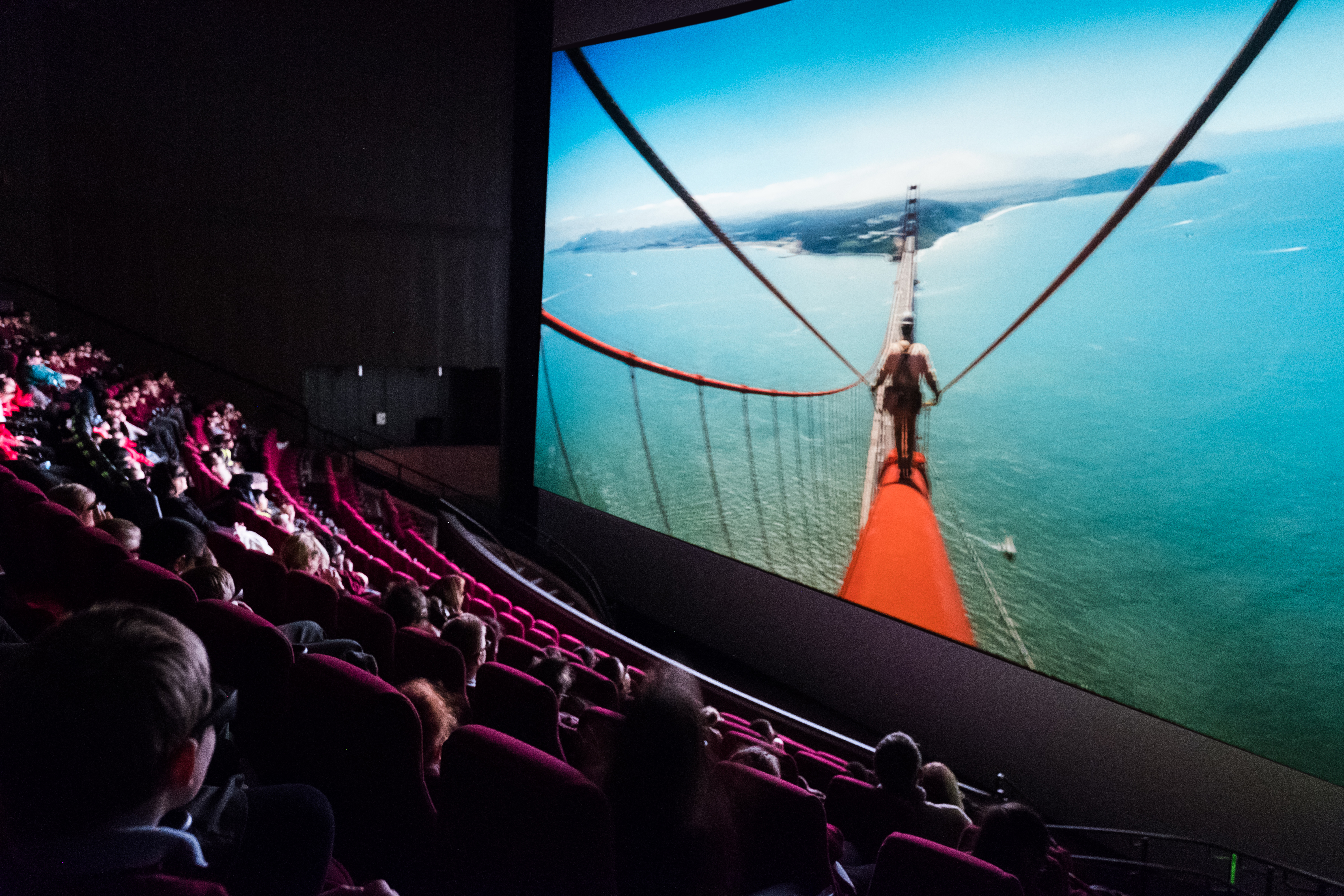 Schoolchildren watching an IMAX film