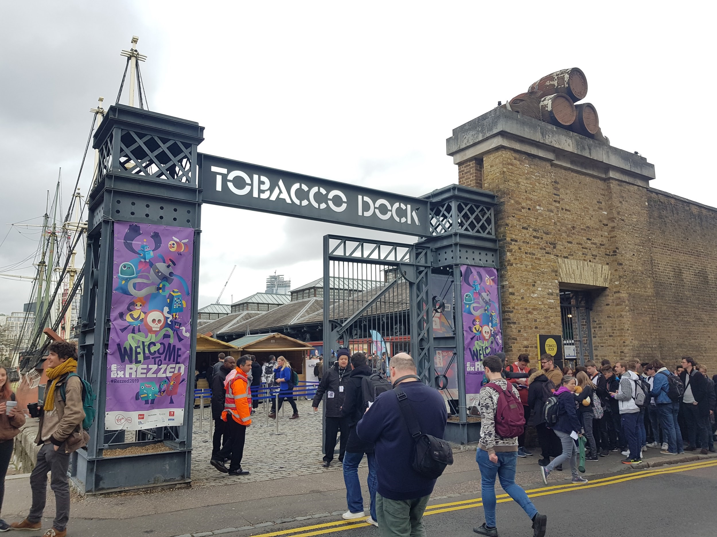 The entrance to EGX Rezzed at Tobacco Dock 
