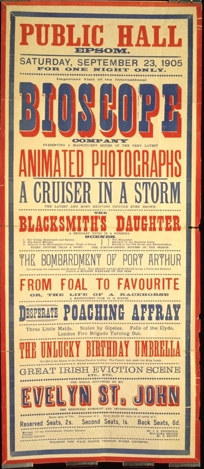 Poster for a Bioscope show, 1905