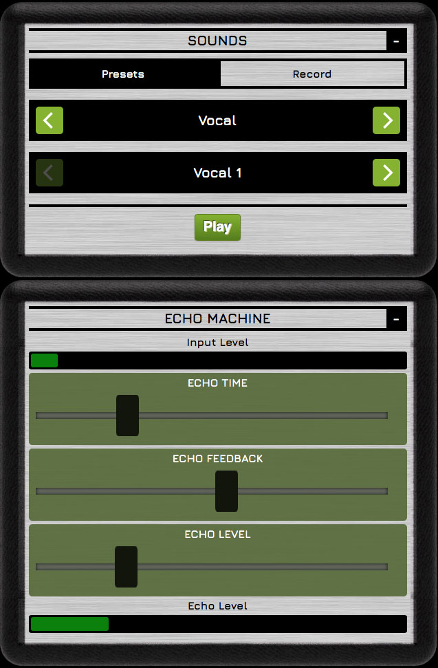 Screenshot of online interactive echo unit designed by Nina Richards