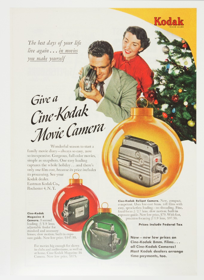 Print advertisement for Cine-Kodak Movie cameras ‘Give a Cine-Kodak Movie Camera’, c.1948