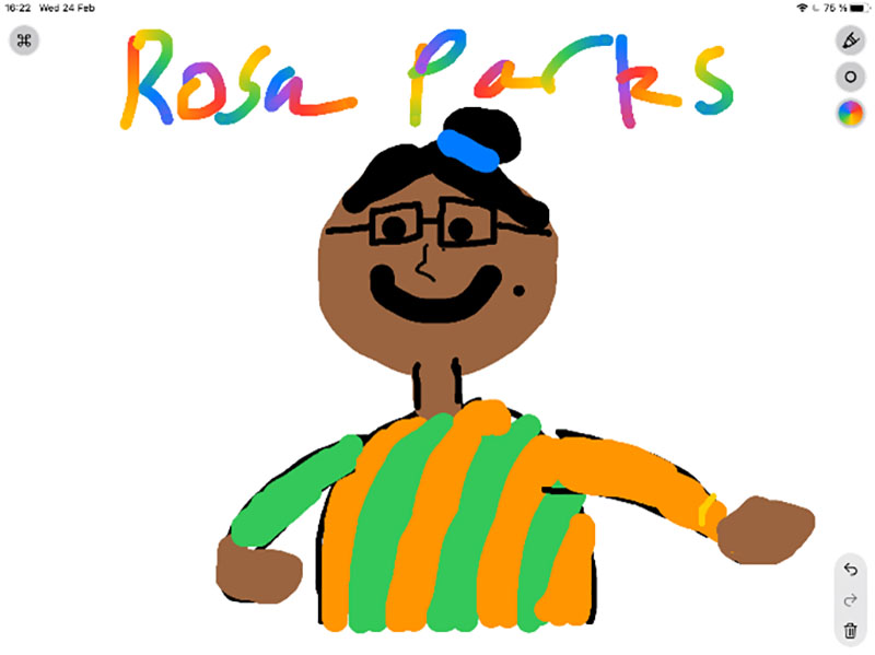 Digital art of Rosa Parks