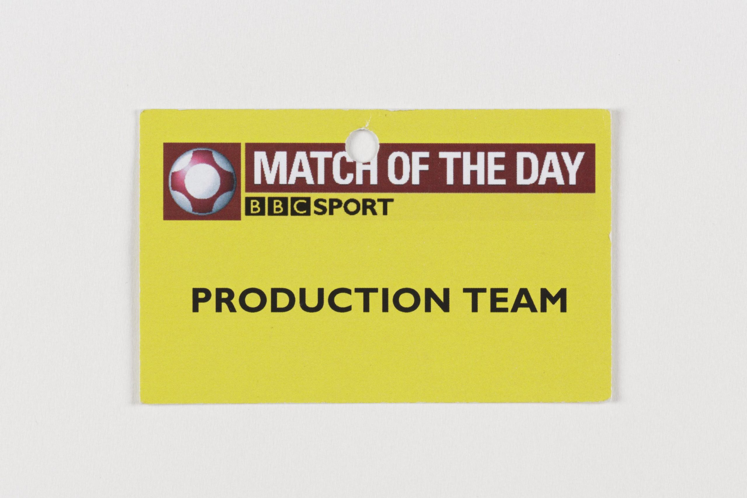 BBC television Match of the Day production team pass