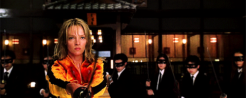 Uma Thurman wielding a sword in Kill Bill