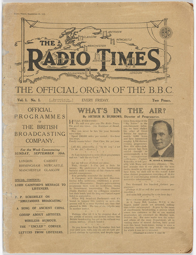 Radio Times volume 1 No. 1, 1923