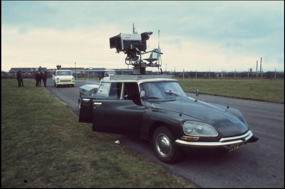 Camera mounted on top of car