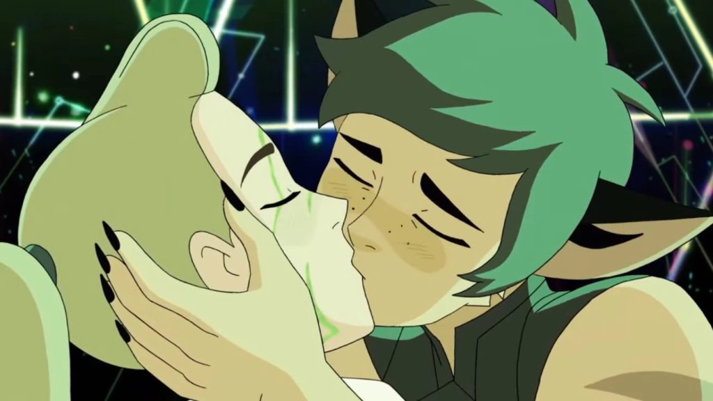 Adora and Catra share a kiss
