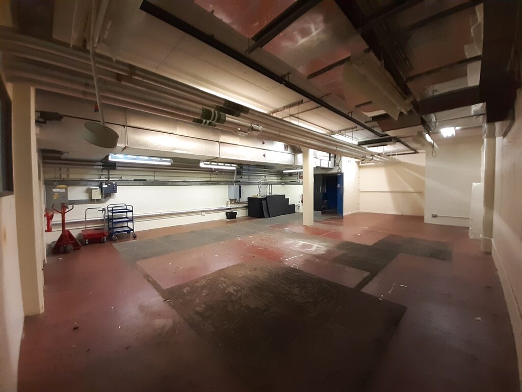 An empty basement storeroom