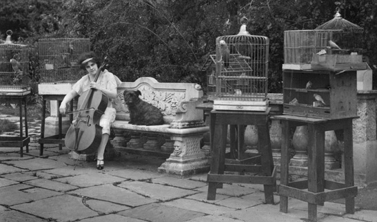 Beatrice Harrison in her garden, 1926, BBC