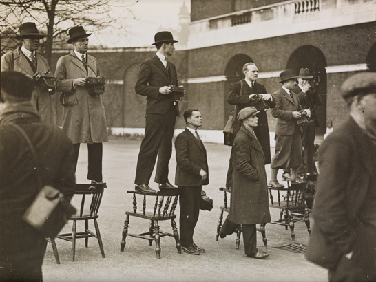 Press photographers at work, 28 March 1933, James Jarché, Daily Herald Archive, National Media Museum / SSPL